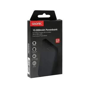 Повербанк Asonic AS-P10 10000mAh 2*USB Черный